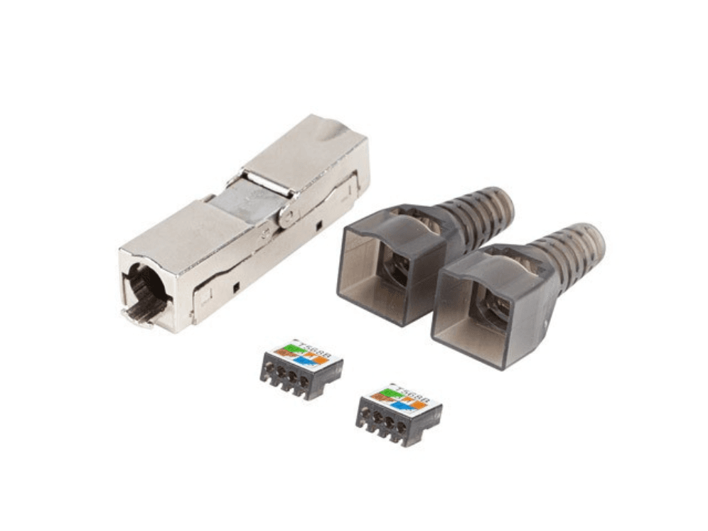 Conector Lanberg Adaptador 2X RJ45 Cat6A FTP Plug 8P8C Tool-Less