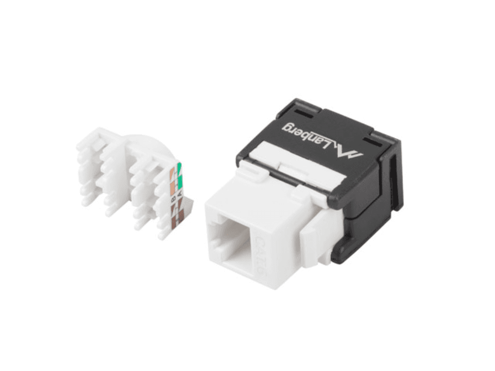 Conector Lanberg Keystone Cat.6 UTP RJ45 180º Tool-Less para Instalación Fácil — imagen 1