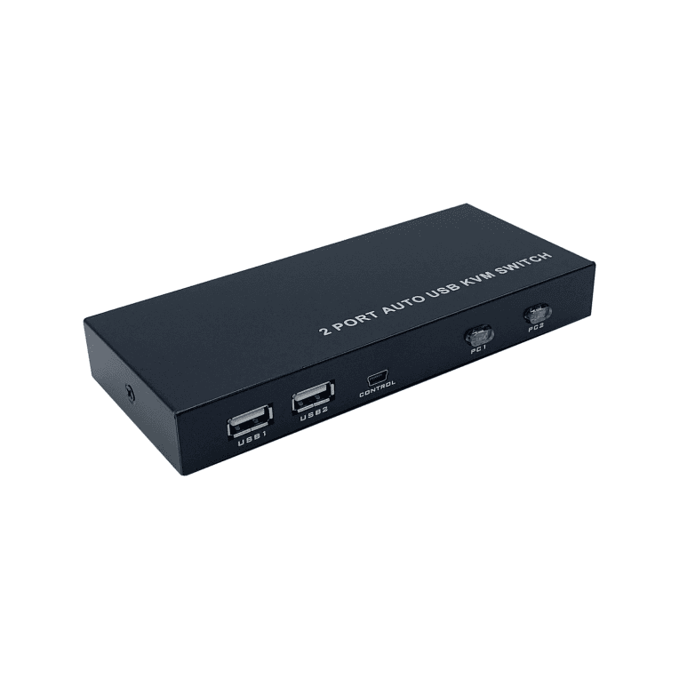 Conmutador Aisens HDMI 4K 60Hz USB 1U-2PC con Alimentación Externa Negro — imagen 1