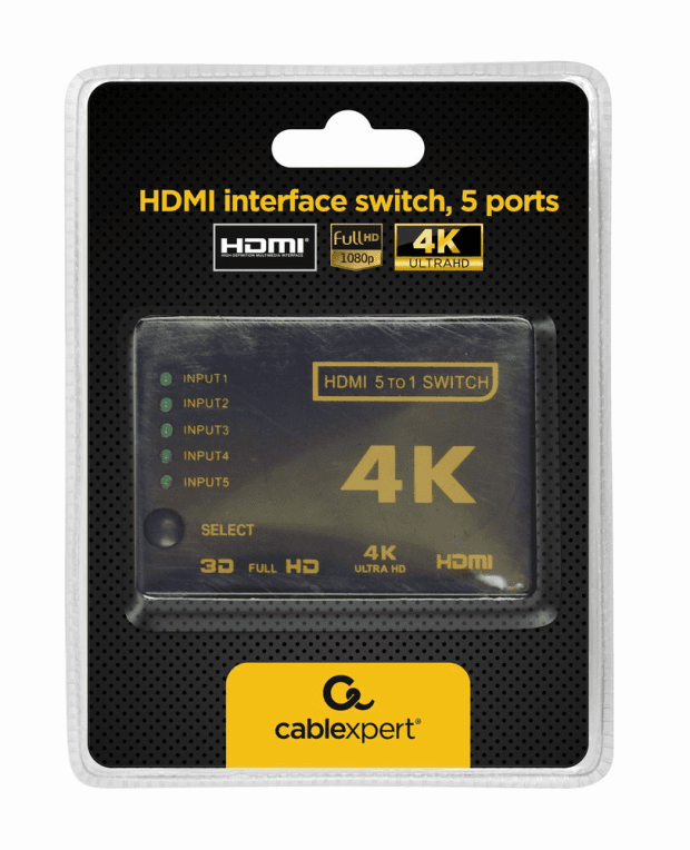 Conmutador Gembird DSW-HDMI-53 5 Puertos HDMI