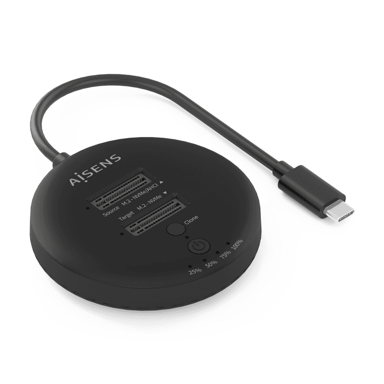 Dock Station Aisens ASDS-2M2N05-BK Doble Bahía NVMe USB 3.2 Gen2x2 Clone Negro — imagen 1