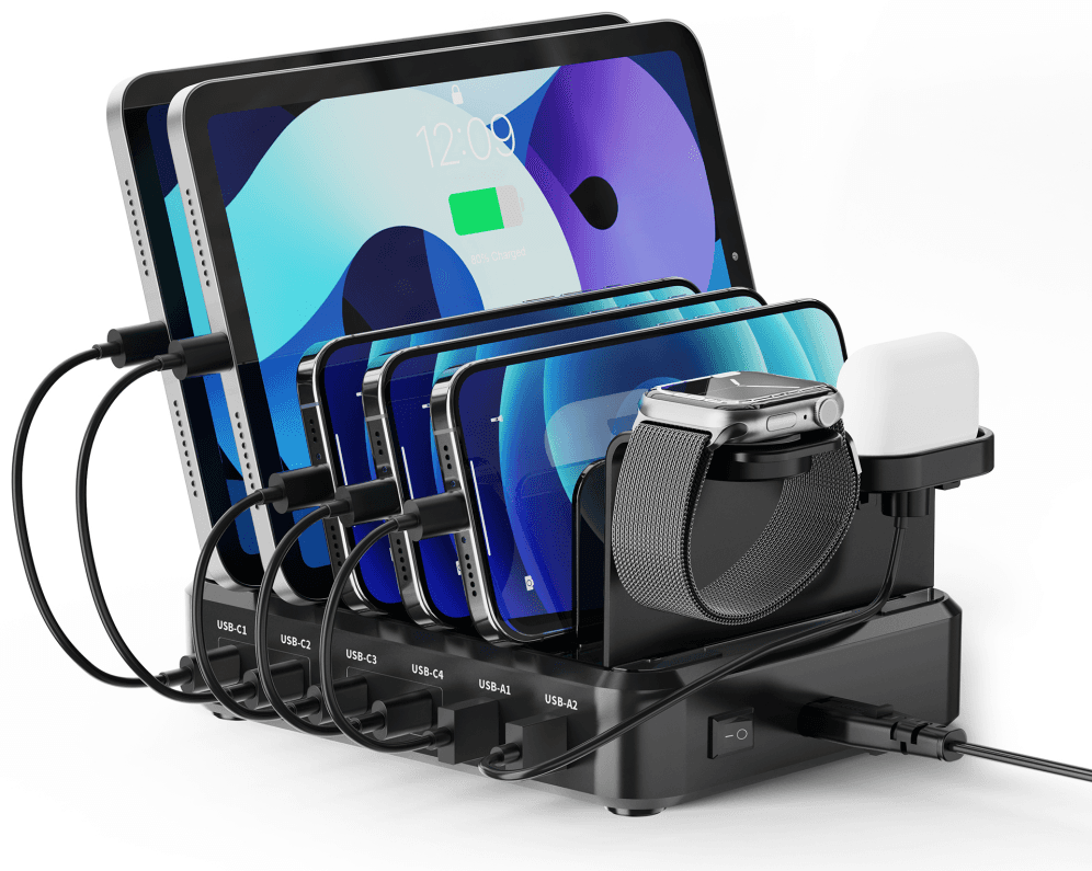 ESTACION CARGA EWENT EW1335 USB-C+USB-A 130W 6 DISPOSITIVOS — imagen 1
