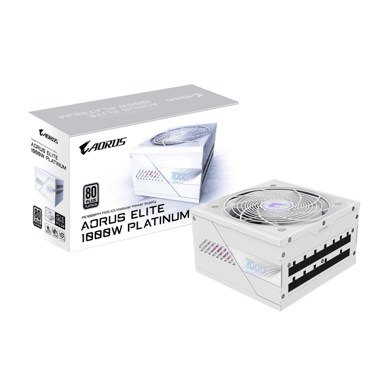 Fuente Gigabyte Aorus Elite 1000W Blanca 80+ Platinum Full Modular — imagen 1