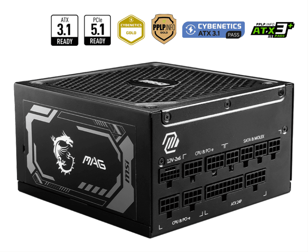 Fuente Msi MEG A1250GL PCIE5 1250W 80+ Gold Full Modular — imagen 1