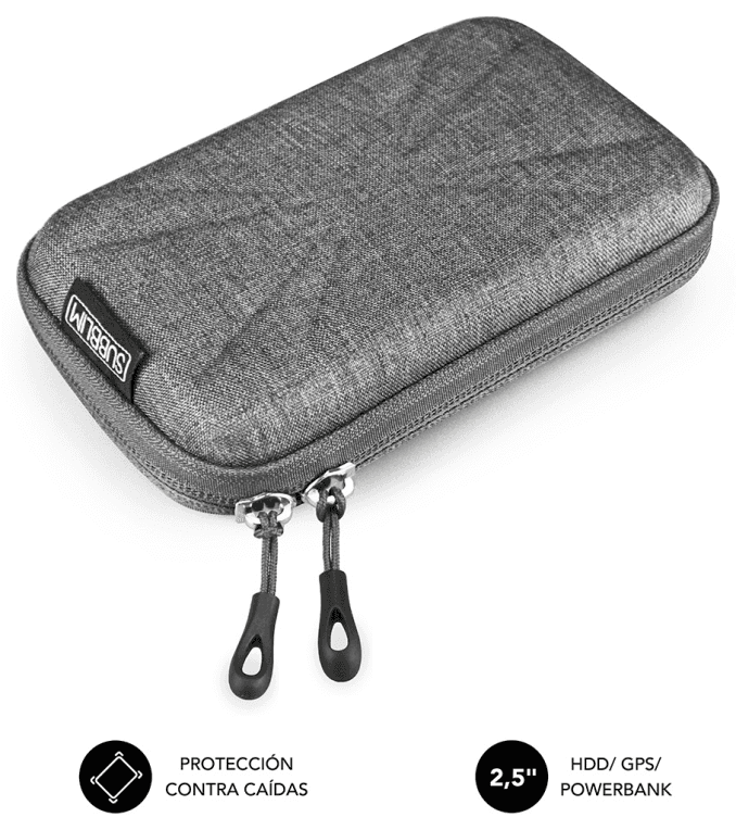 FUNDA DISCO DURO SUBBLIM SUB-HDD-HBC002 2,5" GREY — imagen 1
