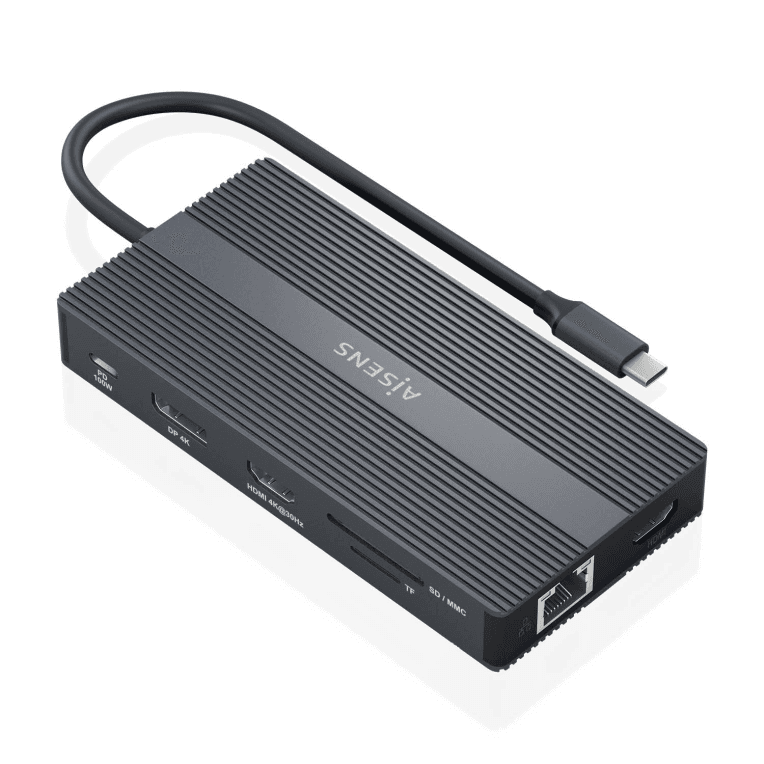 Hub Aisens Dock 12 en 1 USB-C a 2xHDMI DP RJ45 4xUSB-A USB-C PD — imagen 1