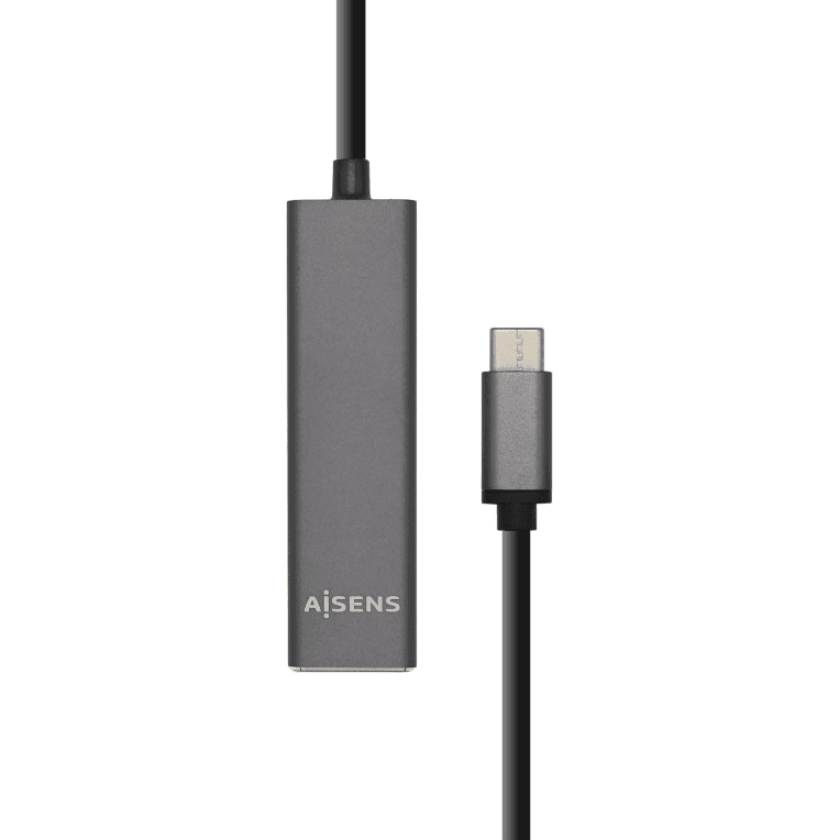 Hub Aisens USB 3.1 USB-C USB-C M-4xTipo A H Gris 15cm — imagen 1