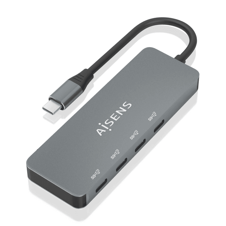 Hub Aisens USB 3.2 Gen2 10G USB-C/M-4xUSB-C/H 15cm Gris — imagen 1