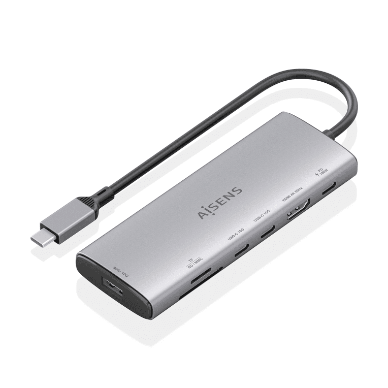 Hub Aisens USB-C 7 en 1 HDMI USB 10G 2xUSB-C 10G SD Micro SD PD 100W — imagen 1