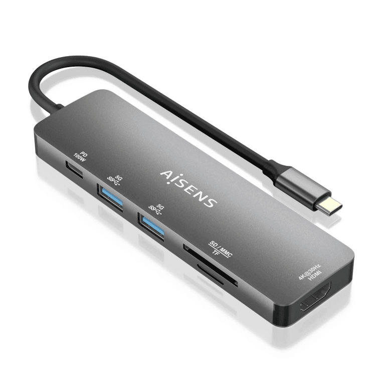 Hub Aisens USB-C Dock 6 en 1 HDMI 2xUSB-A USB-C PD 100W — imagen 1