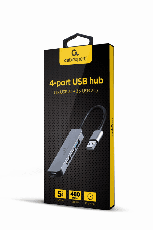 Hub Gembird USB de 4 Puertos (1x USB 3.1 + 3x USB 2.0) — imagen 1