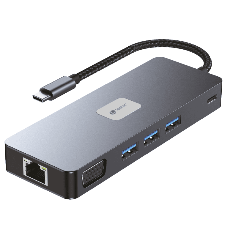 Hub Leotec Docking Station 11 en 1 Plus USB-C PD100 3xUSB3.2 HDMI VGA — imagen 1