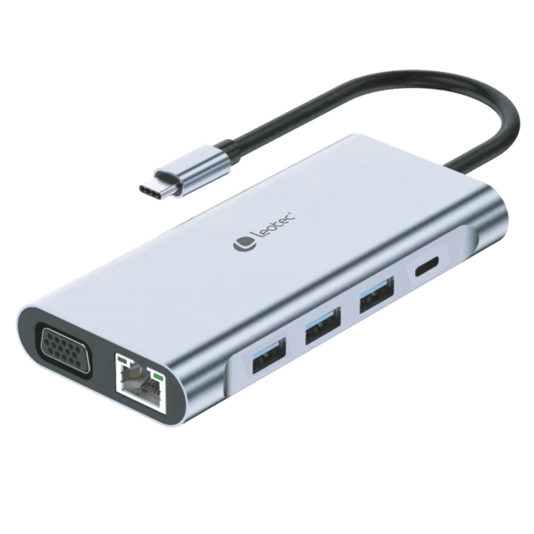 Hub Leotec Docking Station 11 en 1 USB-C PD100 3xUSB3.0 HDMI VGA — imagen 1