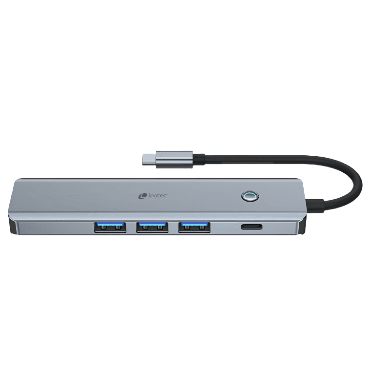 Hub Leotec Docking Station 6 en 1 USB-C PD100 3xUSB3.0 HDMI 4K 30Hz — imagen 1