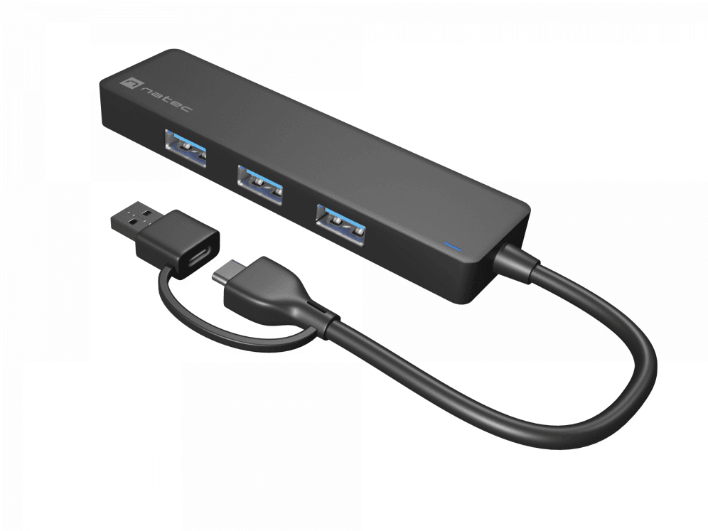 Hub Natec Mayfly USB-C 3.0 4 Puertos + Adaptador USB-A — imagen 1