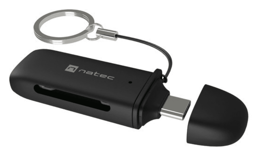 LECTOR DE TARJETAS NATEC SCARAB C SD/MICRO SD USB-C 3.2 GEN 1 OTG NEGRO — imagen 1