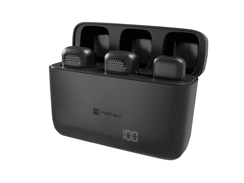 Micrófono Natec Hopper Lavalier Wireless USB-C 2 Micrófonos — imagen 1