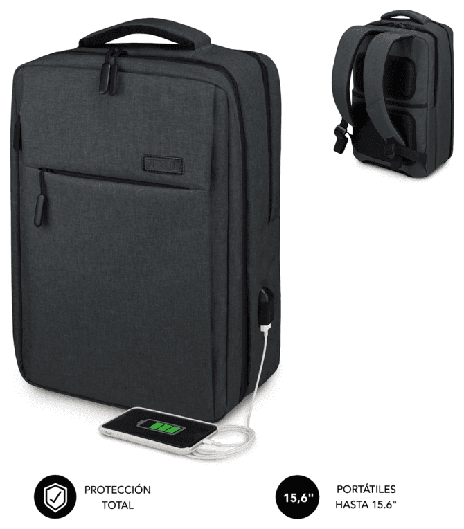 Mochila para portátil Subblim Traveller Airpadding 15.6" Gris — imagen 1