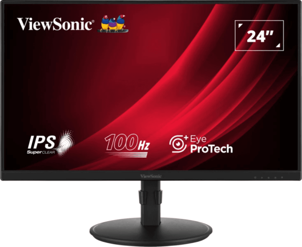 Monitor Viewsonic 23.8" Va2408-Hdj Fhd Ips Led Vga Hdmi Dp Ajustable Altura — imagen 1