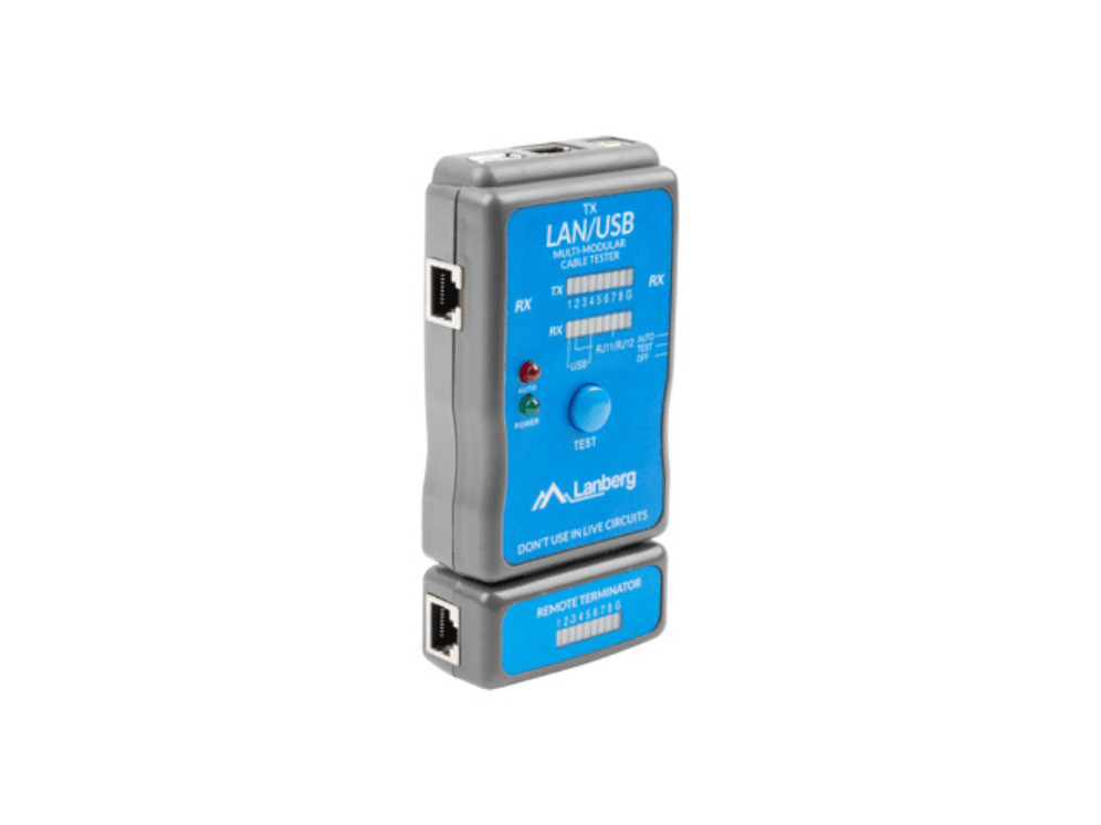Network Tester Lanberg con Puerto USB para RJ45 RJ11 NT-0403 — imagen 1