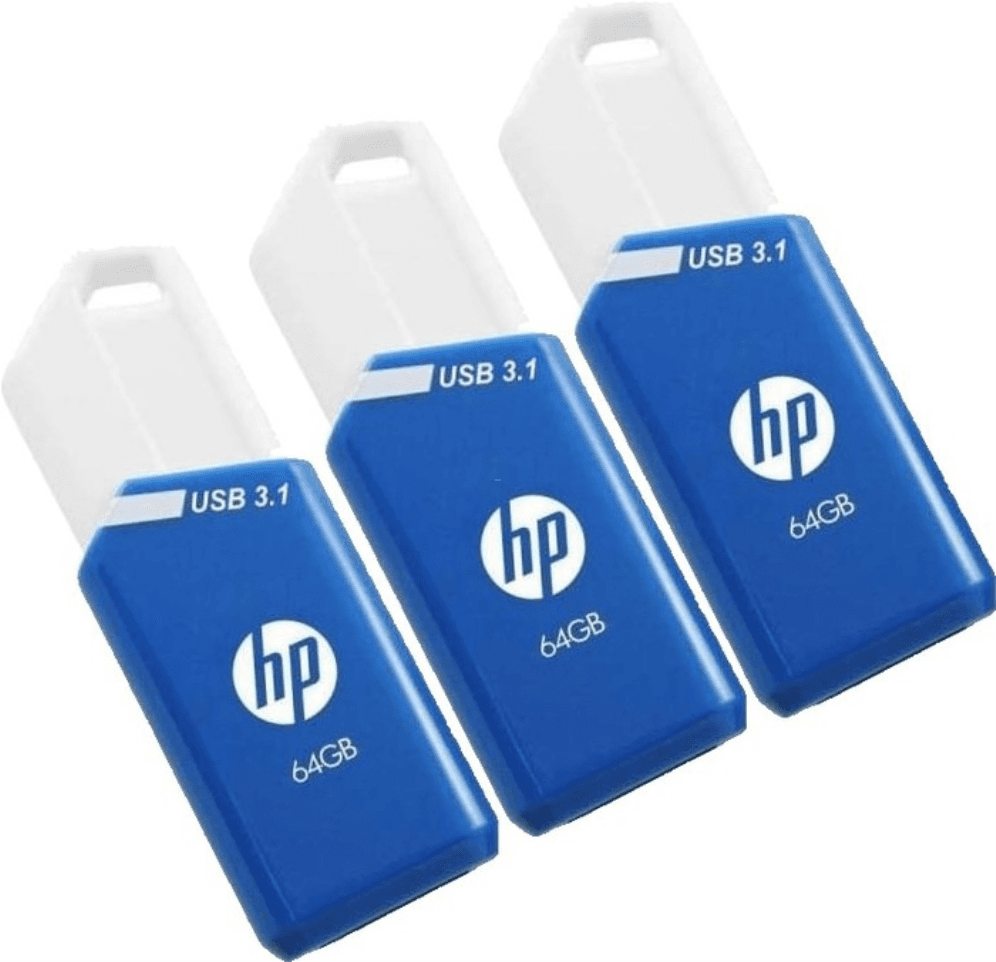 Pendrive USB 3.1 Hp 64GB X755W Pack 3x64GB Azul — imagen 1