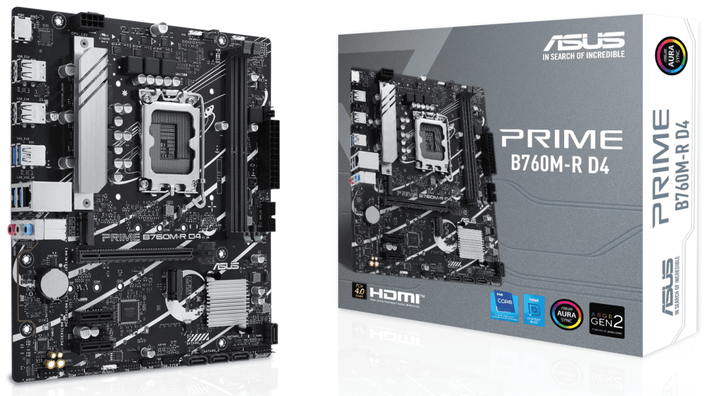 Placa Base Asus Prime B760M-R D4 LGA1700 Micro-ATX 2xDDR4 — imagen 1