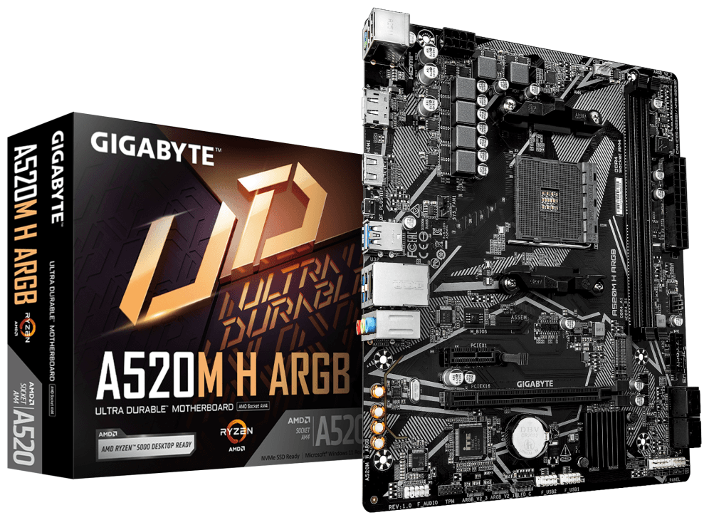 PLACA BASE GIGABYTE A520M H ARGB AM4 MICROATX 1 — imagen 1