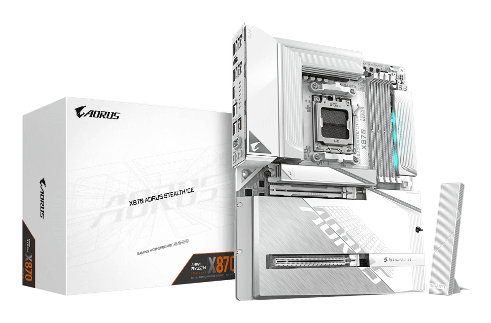 Placa Base Gigabyte X870 A Stealth Ice AM5 ATX 4xDDR5 WiFi — imagen 1