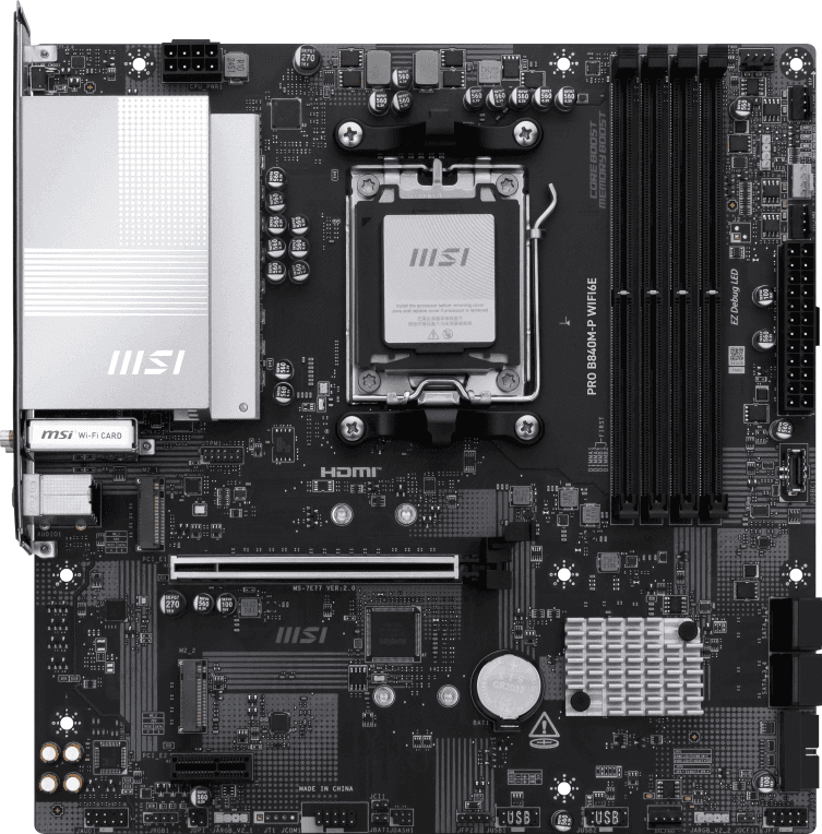 Placa Base MSI B840M-P WiFi6E AM5 Micro-ATX 4xDDR5 — imagen 1