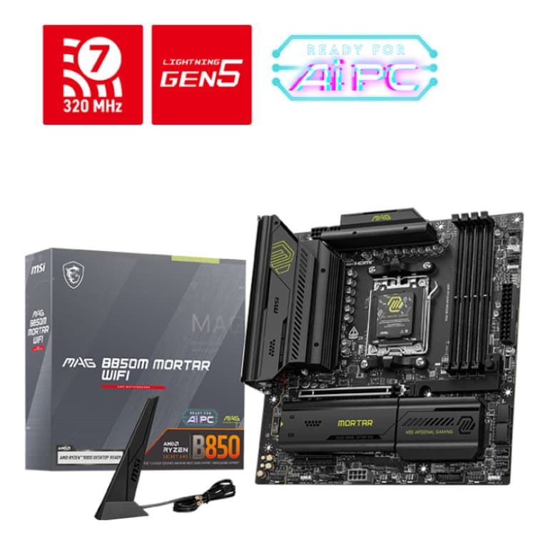 Placa Base MSI MAG B850M Mortar AM5 Micro-ATX 4xDDR5 — imagen 1