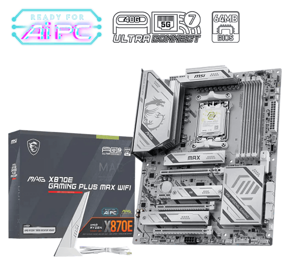 PLACA BASE MSI MAG X870E GAMING PLUS MAX WIFI AM5 DDR5 — imagen 1