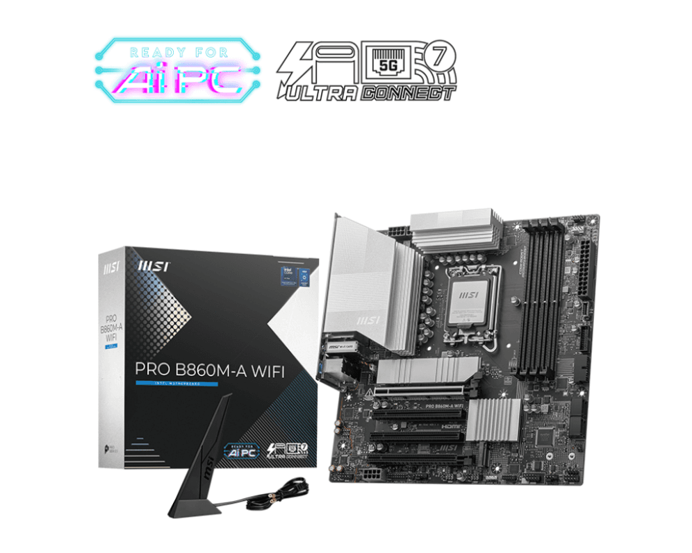 Placa Base MSI PRO B860M-A WiFi AM5 Micro-ATX 4xDDR5 — imagen 1
