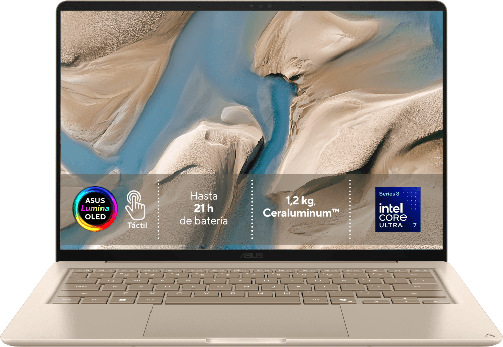 PORTATIL ASUS ZENBOOK 14 UX3480AA-SU536W U7 355 24GB 512GB 14"OLED W11H BEIGE noAC — imagen 1