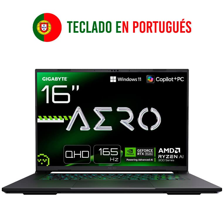Portátil Gigabyte Aero X16 1VH93PTC94AH AI 7 350 RTX5060 16Gb 1Tb 16" WQXGA W11H — imagen 1