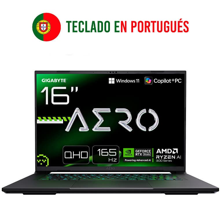 Portátil Gigabyte Aero X16 2WHA3PTC65AH AMD R9-370HX 32Gb 1Tb RTX5070 16" W11H — imagen 1
