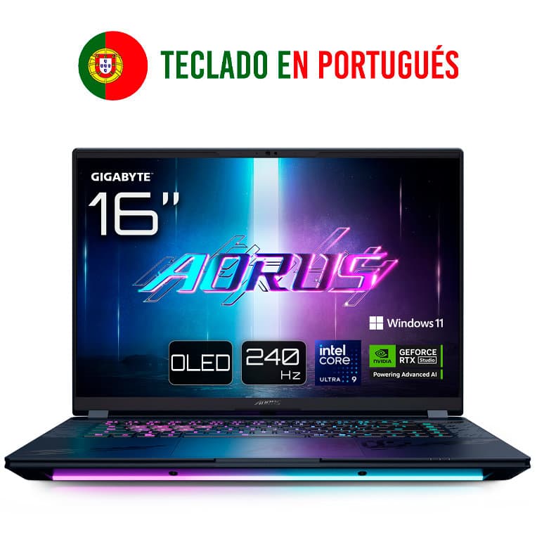 Portátil Gigabyte Aorus Master 16 Intel U9-275HX RTX 5090 32Gb 1Tb 16"OLED W11P — imagen 1