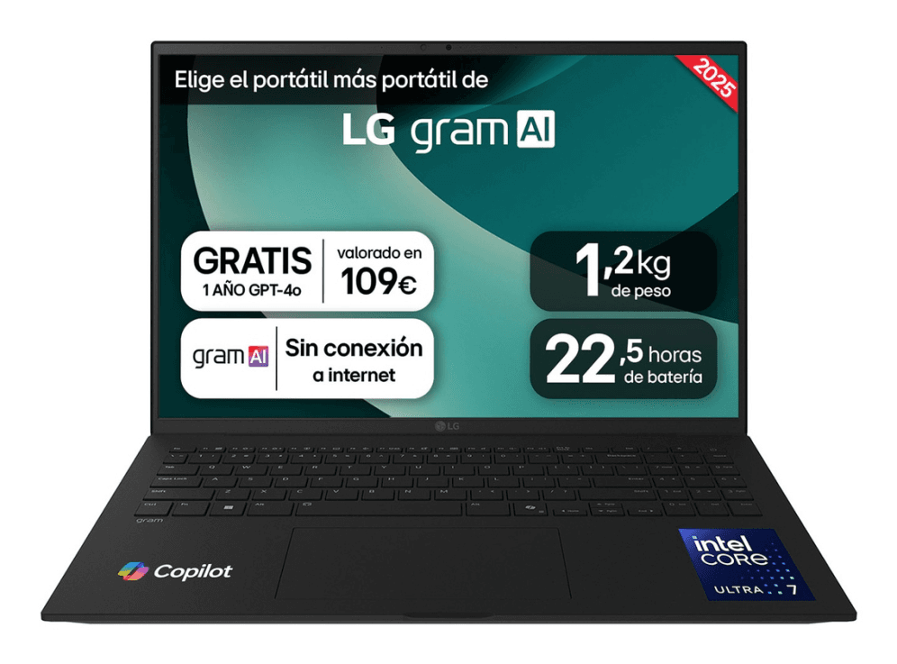 Portátil Lg Gram U7-255H 32Gb 1Tb 16"WQXGA FreeDOS — imagen 1