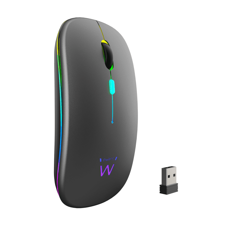 Ratón Ewent Dual Negro RGB Bluetooth Bateria Recargable — imagen 1