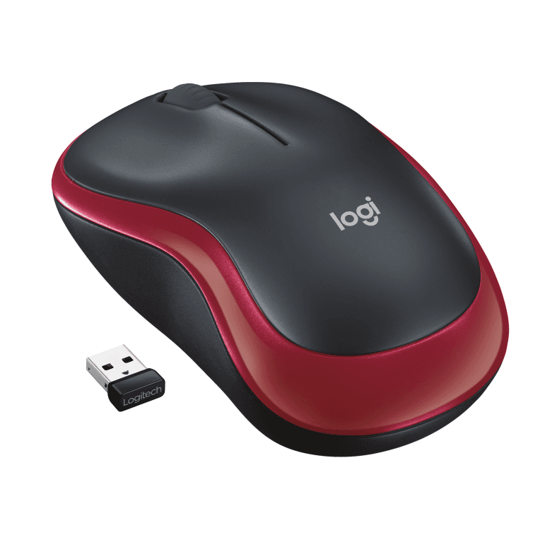 Ratón Logitech M185 Rojo RF Inalámbrico Pilas — imagen 1