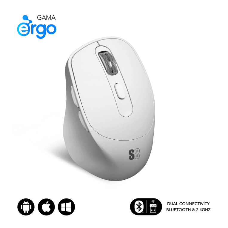 Ratón Subblim Ergo Dual Blanco Bluetooth Bateria Recargable — imagen 1