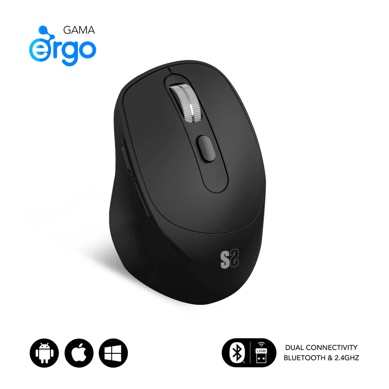 Ratón Subblim Ergo Dual Negro Bluetooth Bateria Recargable — imagen 1