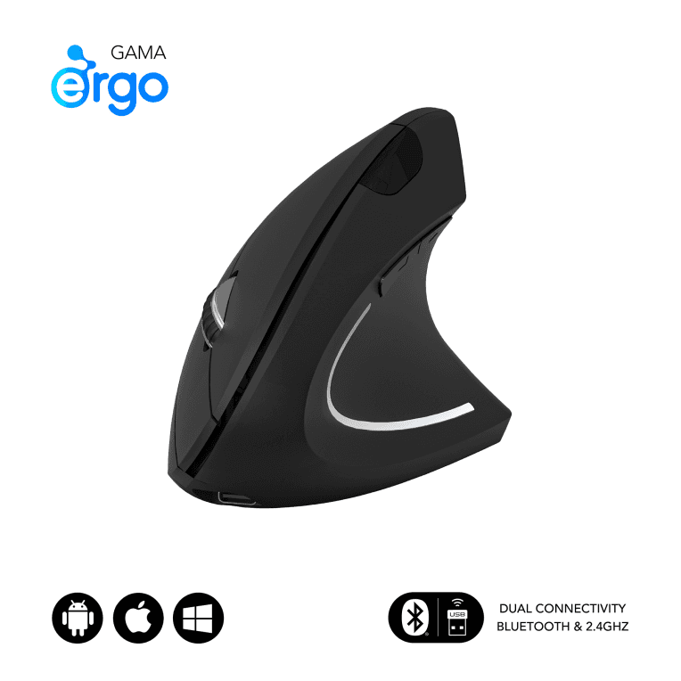 Ratón Subblim Glide Ergo Dual Negro Bluetooth Bateria Recargable — imagen 1