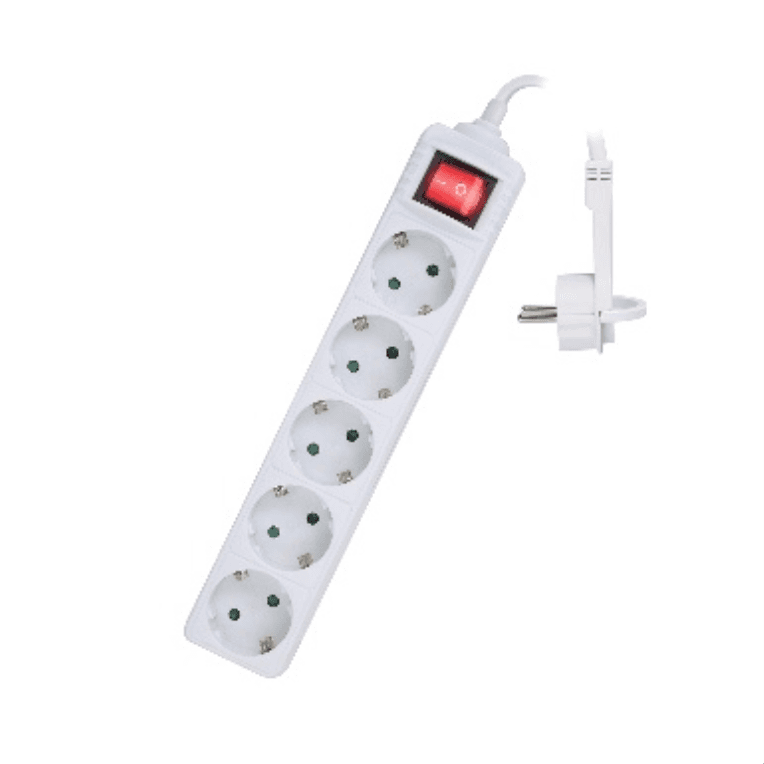 Regleta Ewent EW3955 5 Tomas Shuko 16A Enchufe Plano Blanco