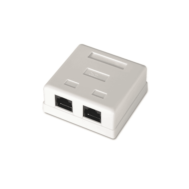 Roseta de Superficie Aisens RJ45 Cat.6 UTP 2 Tomas Blanco A139-0302 — imagen 1