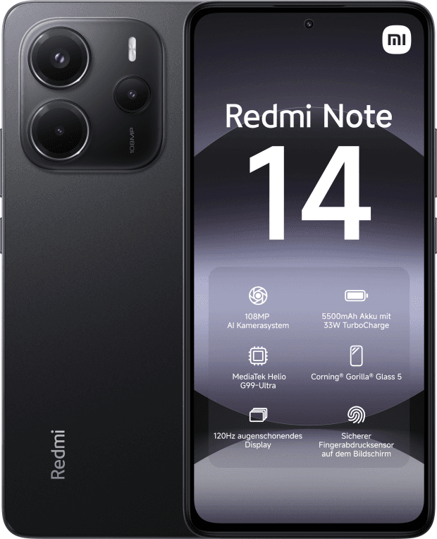 SmartPhone Xiaomi Redmi Note 14 4G 6GB 128GB Negro — imagen 1