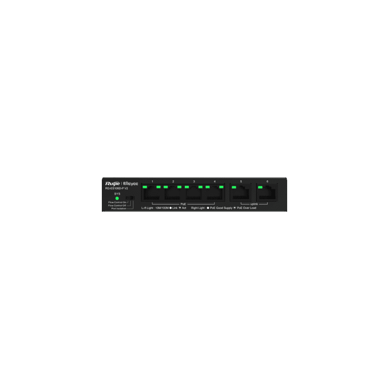 Switch Ruijie Reyee RG-ES106D-P V2 6-Port PoE AF/AT — imagen 1