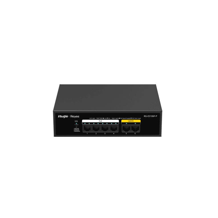 Switch Ruijie RG-ES106F-P 8 Puertos Gigabit PoE+ SFP Negro — imagen 1