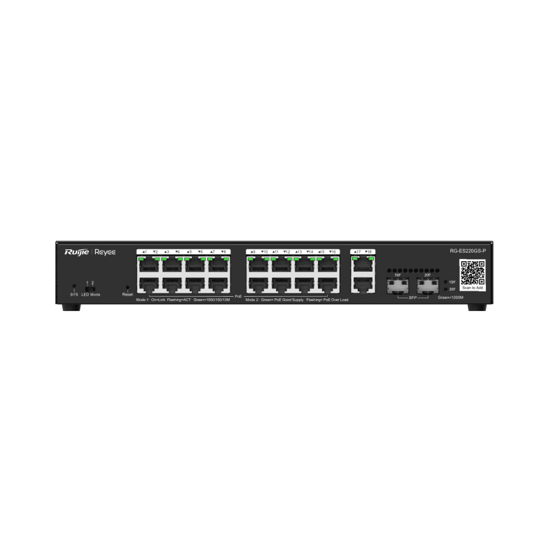 Switch Ruijie RG-ES220GS-P 20-Port Gigabit PoE 16 PoE+ — imagen 1
