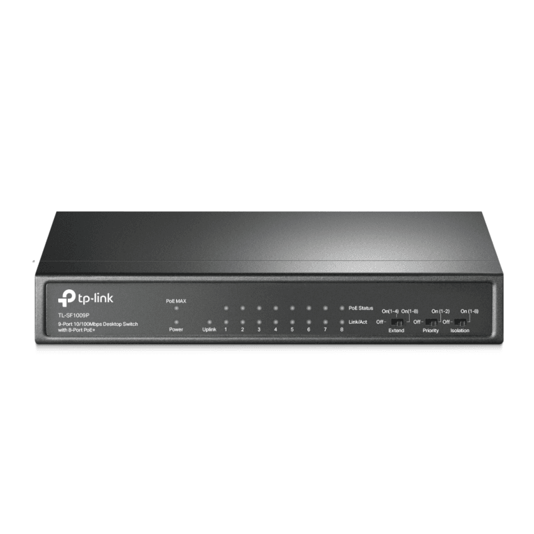 Switch Tp-Link 9-Port 10/100 Mbps Desktop Switch With 8-Port Poe+ — imagen 1