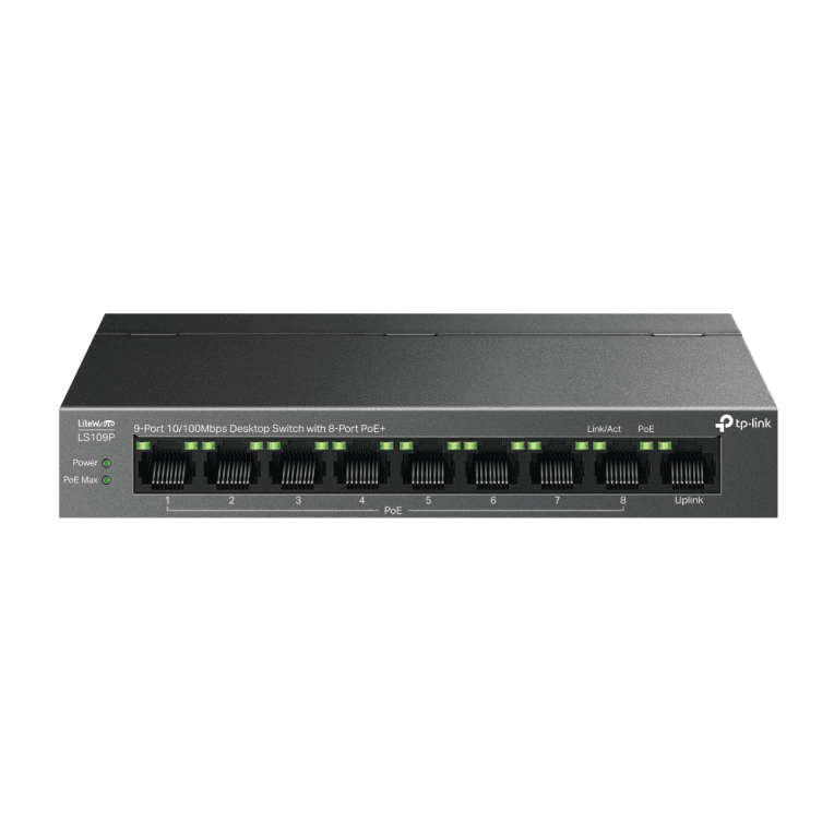 Switch Tp-link LS109P 9 Puertos 10/100 Con 8 Puertos PoE+ De Alta Densidad — imagen 1